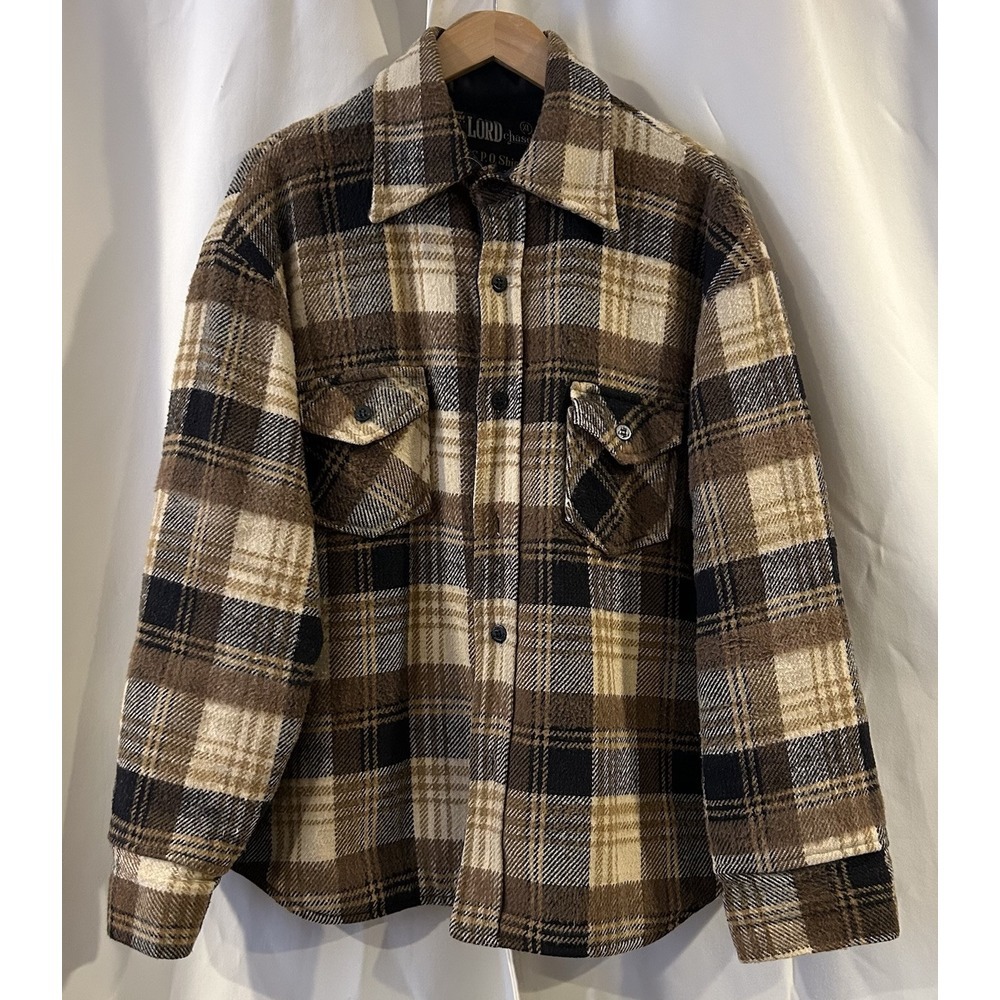 Lord Chase CPO Heavy Flannel Jacket Wool / Linen‎ Size XL